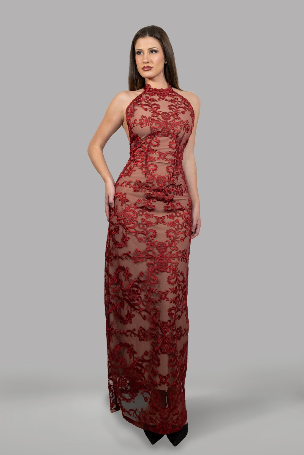 red and tan lace dress Boho Maxi Long Sleeve Embroidered V-Neck Beach Dress in Red - Women's Boho Fashion A-line, Slip, Flared while the semi Thank You